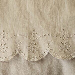 Coldwater Creek White Capri Pant with Scalloped Eyelet hem, 23" inseam